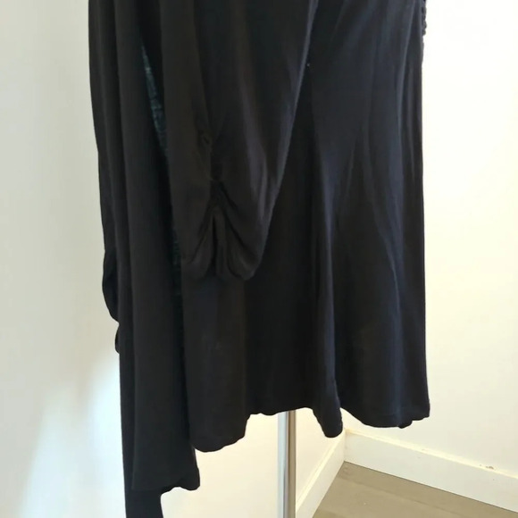 Novita Black Cardigan with Ruched Sleeves, M - Picture 4 of 6